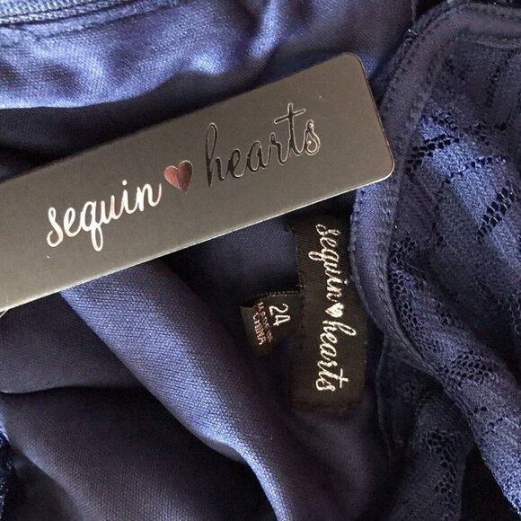 SEQUIN HEARTS Long Sleeve Lace Party cocktail Top NWT Plus Size 24 - Picture 8 of 9